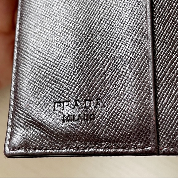 Prada brown nylon triangle logo compact wallet - Picture 8 of 12